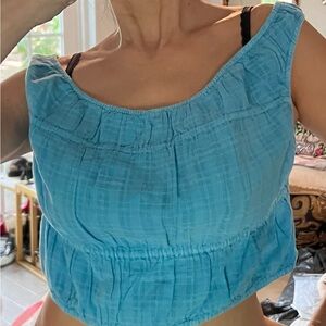 NWOT American Eagle Outfitters Light Blue Crop Top Large